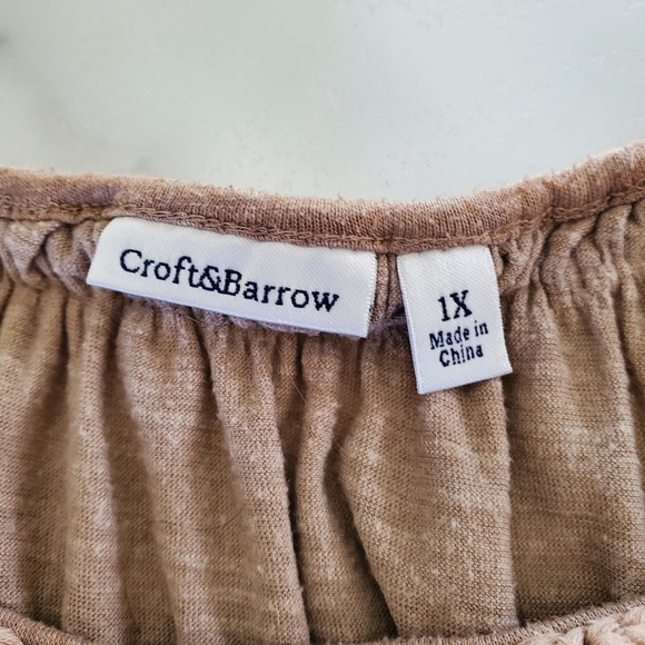 Croft & Barrow T-Shirt with braided neckline size 1X - Picture 4 of 12